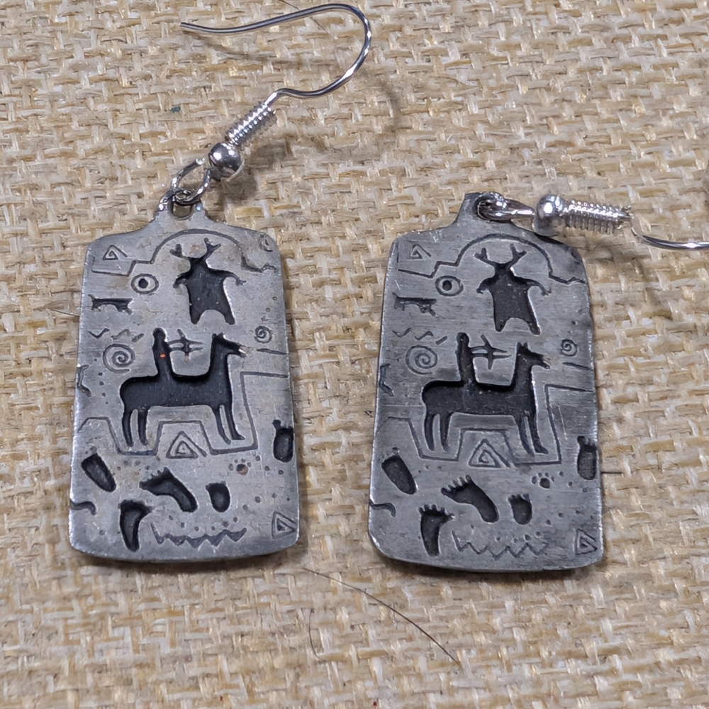 Vintage Retired Urban Fetishes Pewter Earrings 1998